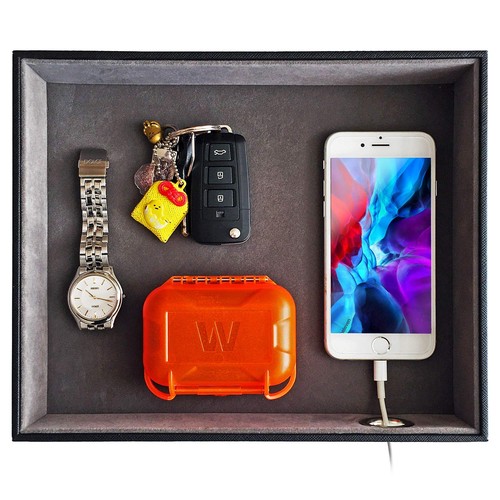 Valet tray desk organizer - tray, pu