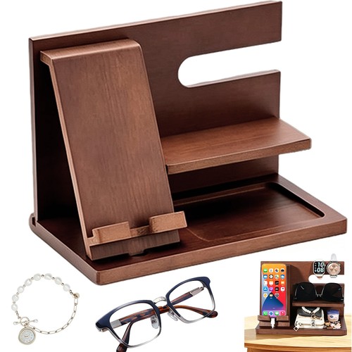 Rustic wood bedside table - bedside,