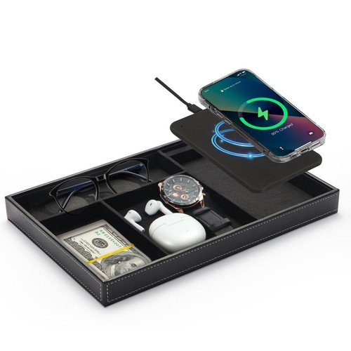 Valet tray with wireless - with,
