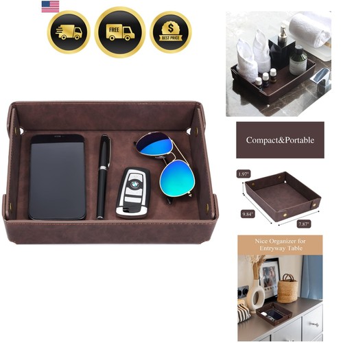 Faux leather valet tray - valet,