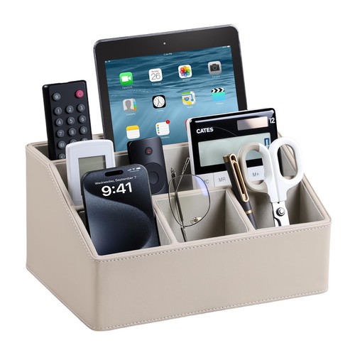 Leather desk organizer - pu,