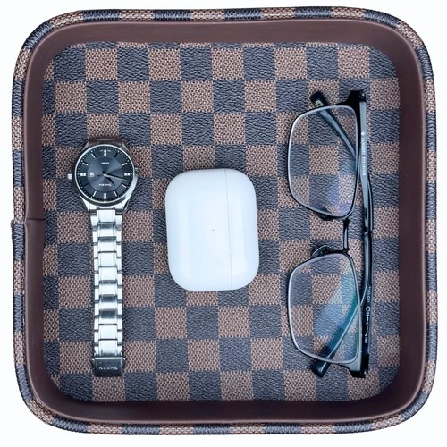 Leather valet tray for men - leather,