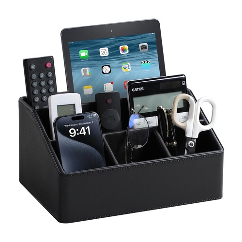 Leather desk organizer - pu,