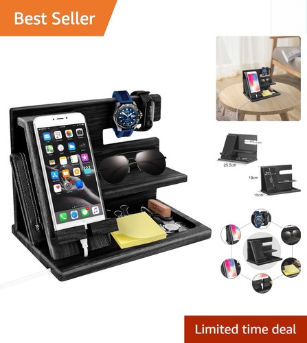 Men bedside wood organiser - bedside,
