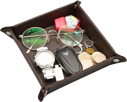 Bedside valet tray leather - pu,