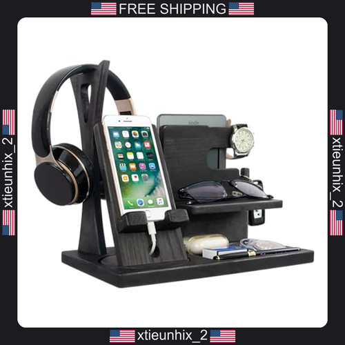 Wooden nightstand organizer - nightstand,
