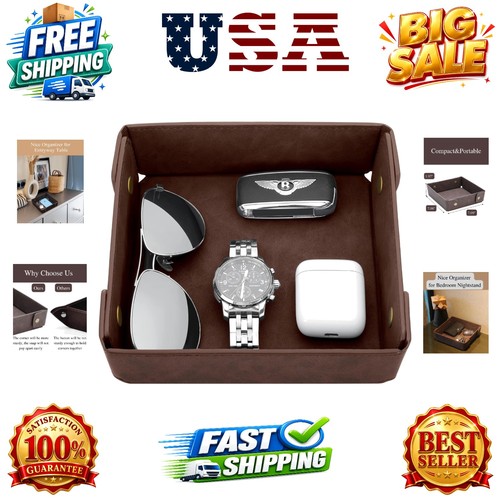 Faux leather valet - faux, tray