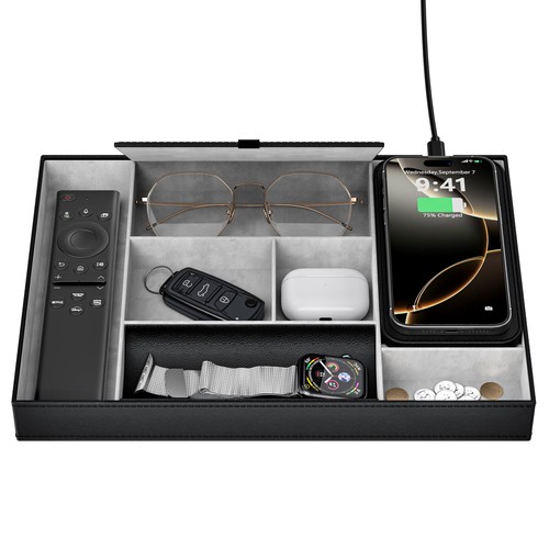 Valet tray with - tray, wireless