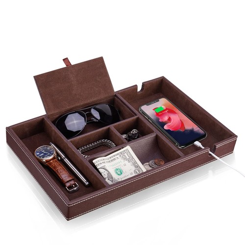 Compartment leather valet - compartment,